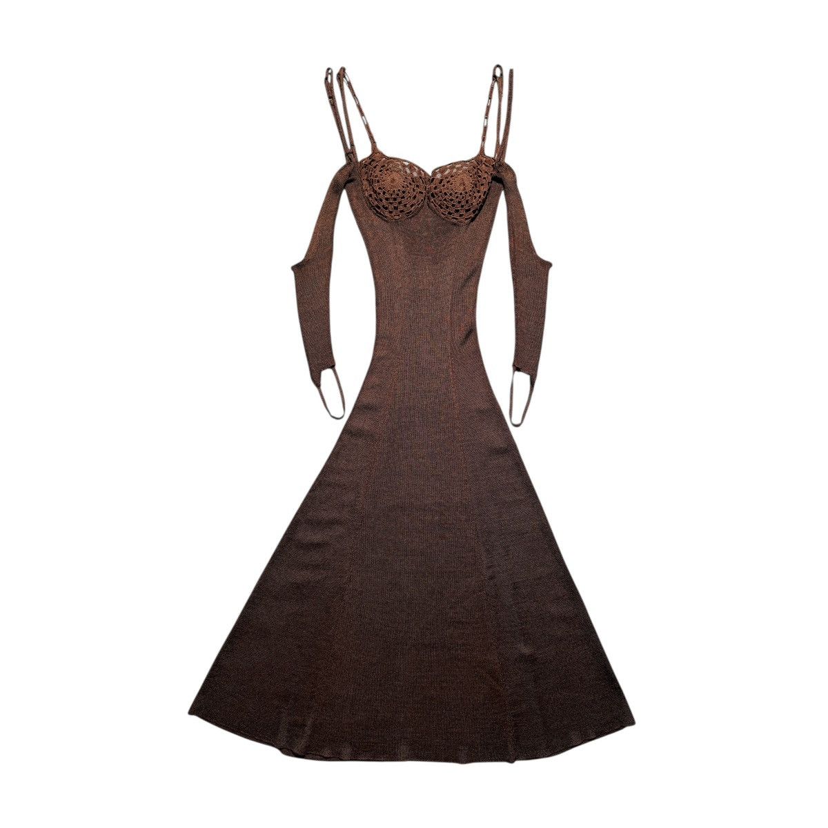 ISA BOULDER Other realities Knitted cutout sleeve midi dress Size S / US 4 / IT 40 - 2 Thumbnail
