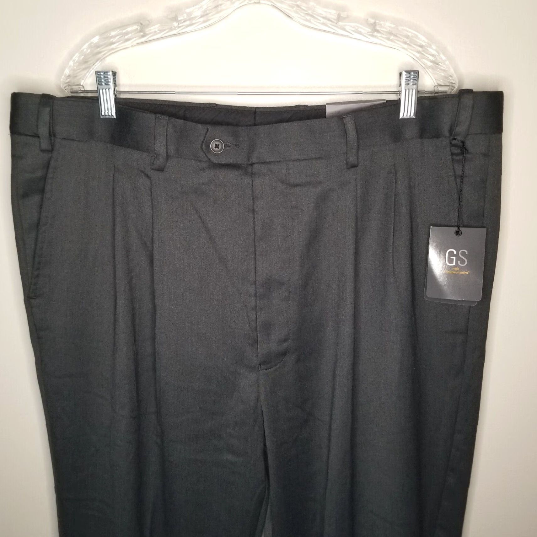 Vintage GS Continuous Comfort Gray Dress Pants Adult Regular 42x32 Straight Mens Size US 42 / EU 58 - 2 Thumbnail