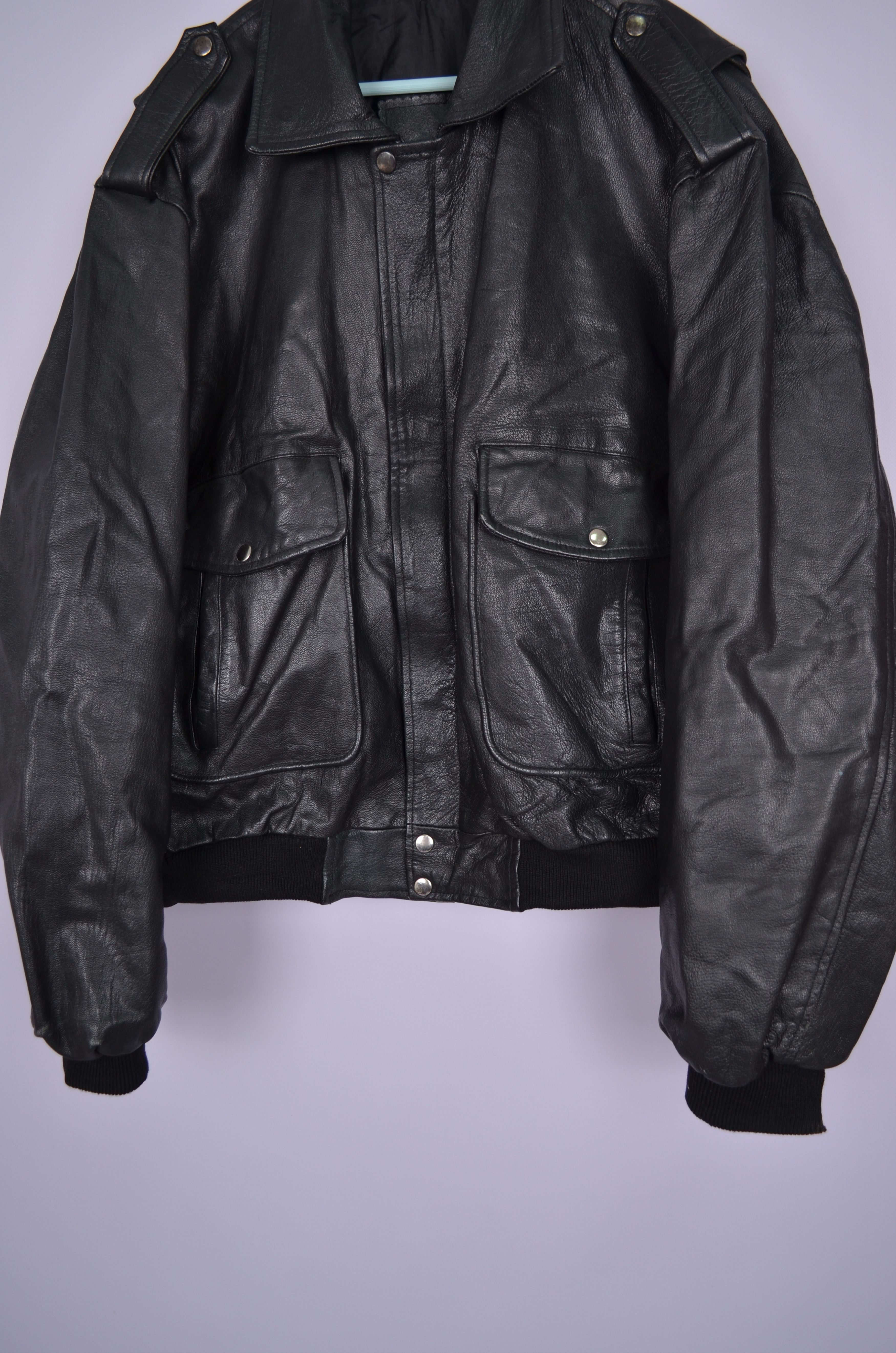 Vintage Vintage Leather Bomber Jacket Black Size XXL US Army Size US XXL / EU 58 / 5 - 3 Thumbnail