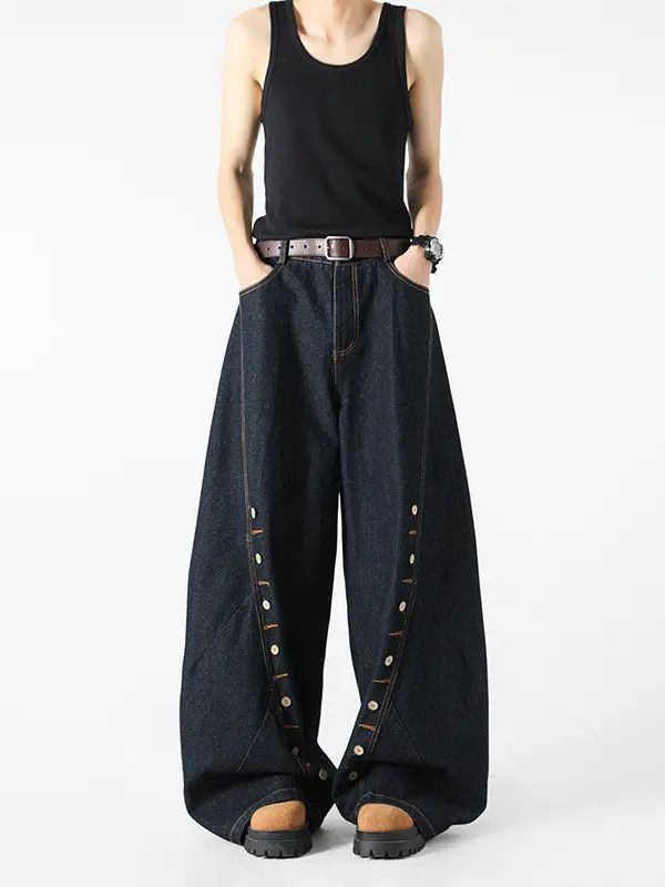 Japanese Brand Retro loose high street micro flared jeans Size US 32 / EU 48 - 2 Thumbnail