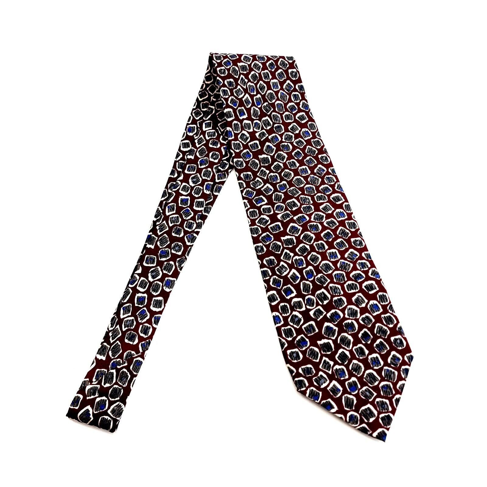 Designer Ferrell Reed Von Maur Print Maroon Red Gray Blue Abstract Si Size ONE SIZE - 6 Thumbnail