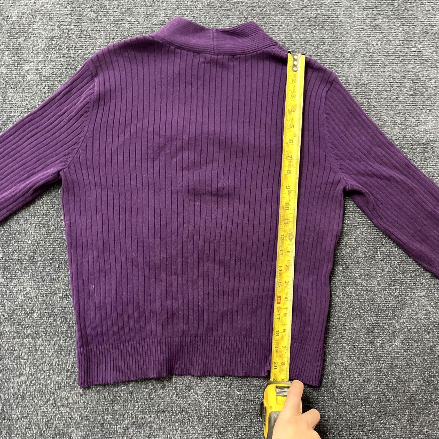 Ralph Lauren Lauren Ralph Lauren Sweater Womens Petite Large Purple Ribbed Cotton Pullover Size L / US 10 / IT 46 - 4 Thumbnail