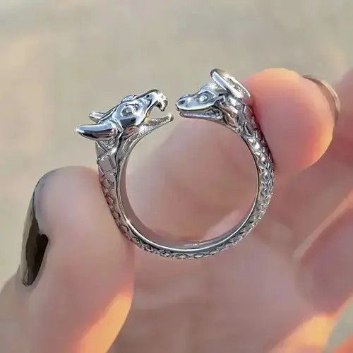 Japanese Brand × Vintage Kpop Gothic Aesthetic Skull Heart Punk Open Ring Size ONE SIZE - 3 Thumbnail