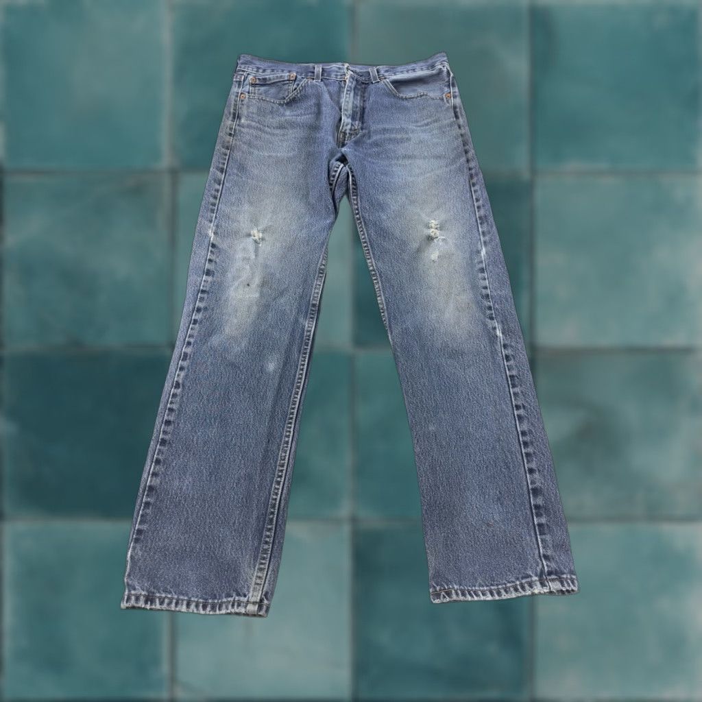 Vintage VINTAGE Levis 505 Jeans Men’s Size 32x29 Blue Denim Cotton Zip Straight Regular 34x32 Inseam 29 Men Size US 32 / EU 48 - 1 Thumbnail