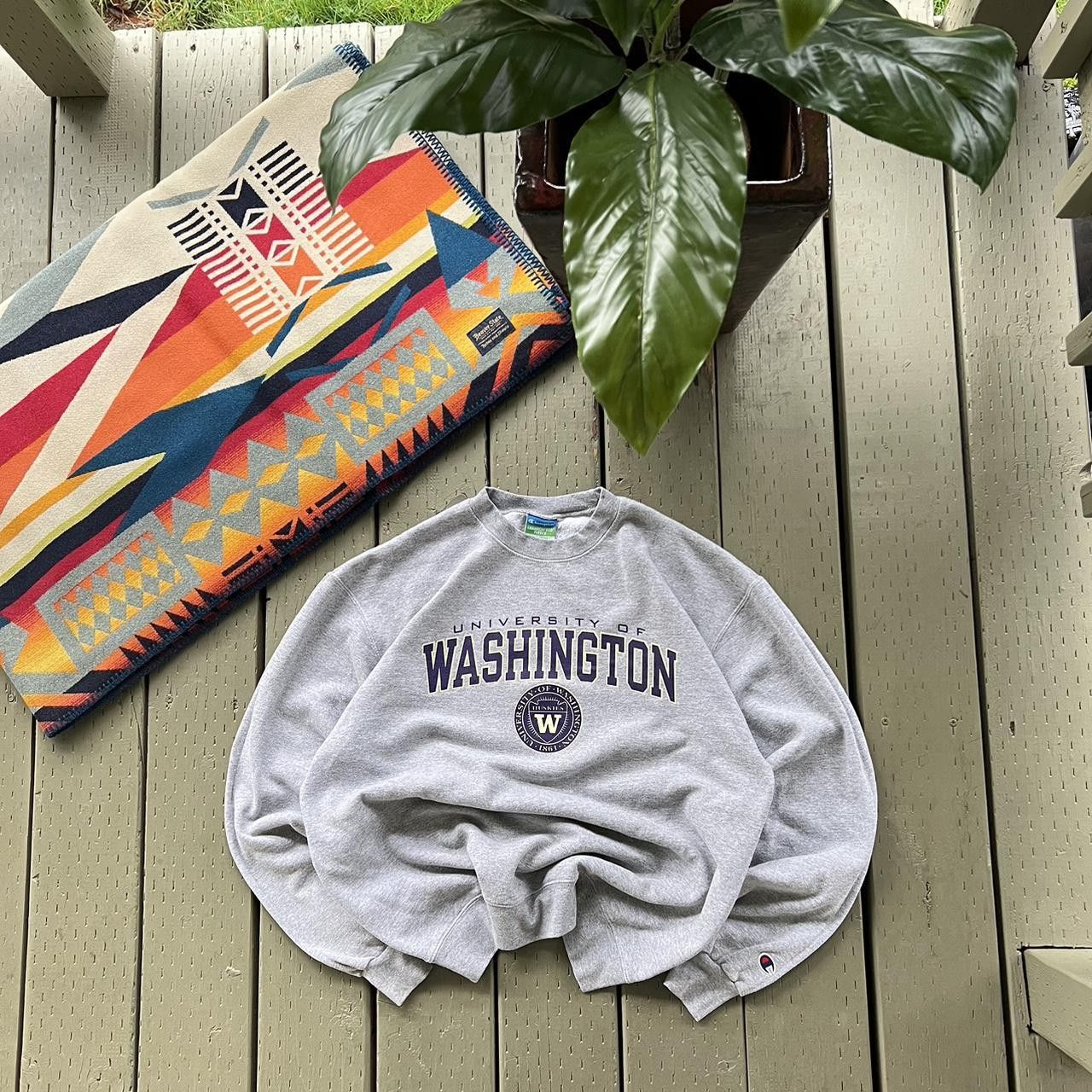 Champion × Vintage Vintage 90s Washington Huskies University Grey Sweatshirt Size US L / EU 52-54 / 3 - 4 Thumbnail