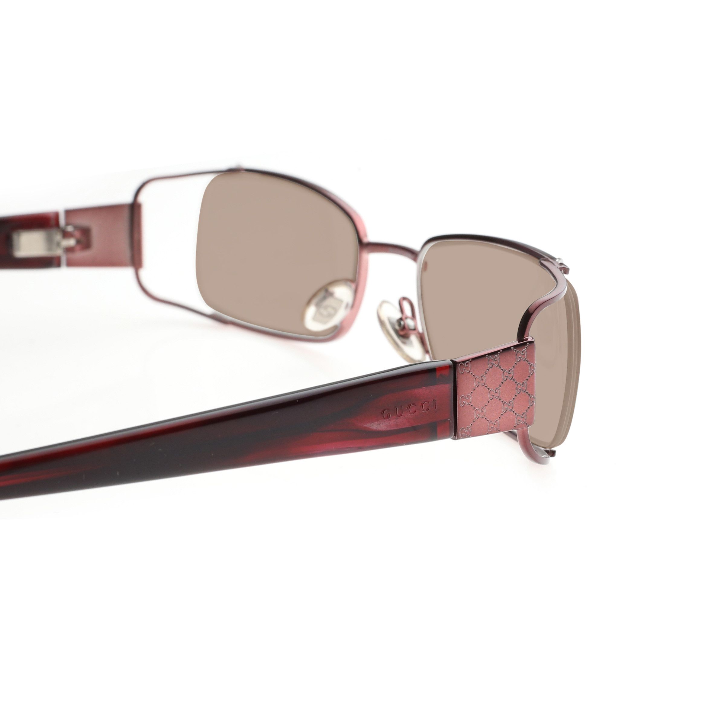 Gucci Gucci '00s Cherry Red Monogram Rectangular Sunglasses Size ONE SIZE - 2 Thumbnail