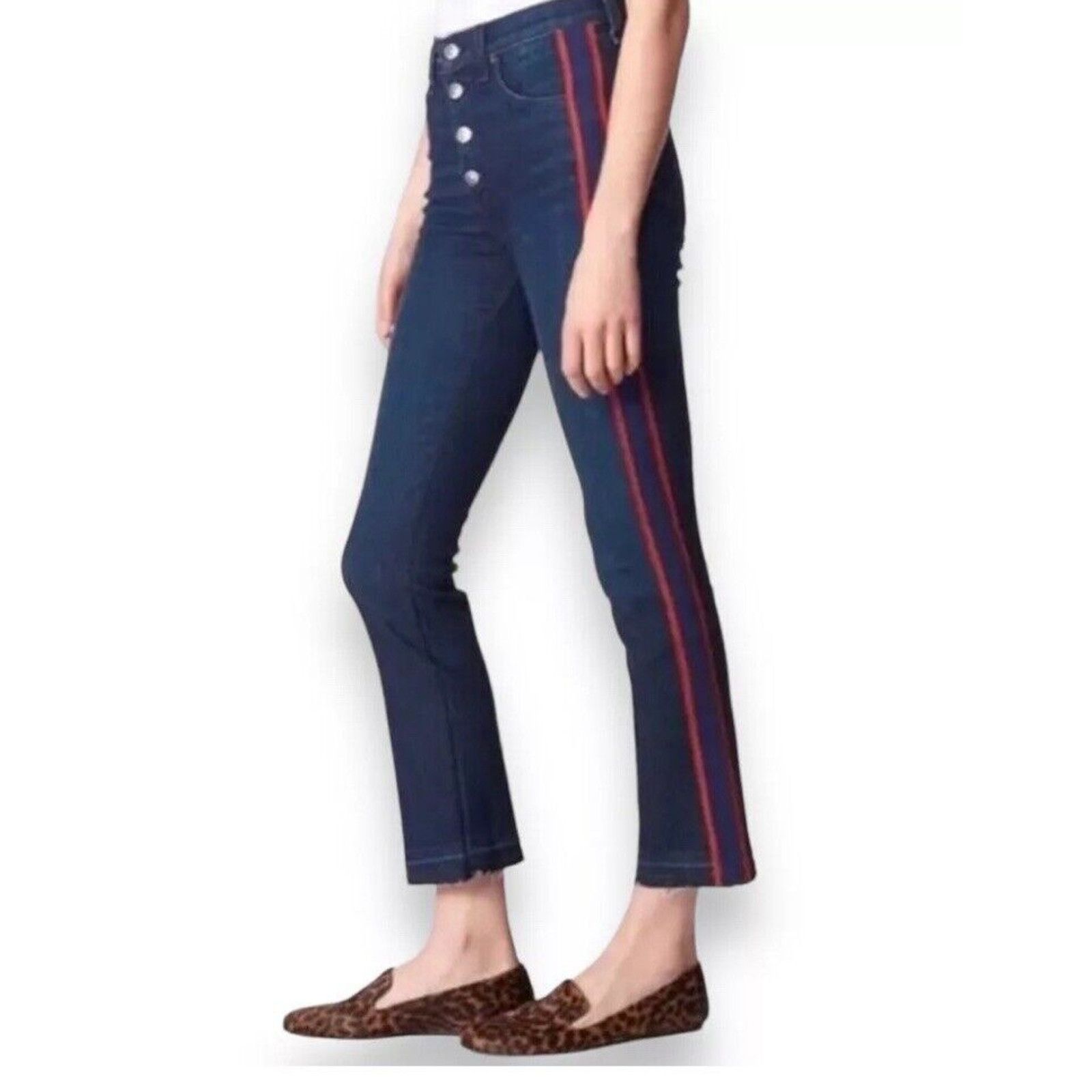 Veronica Beard Veronica Beard Carolyn Crop Baby Boot Jeans 27 Blue Tuxedo Size 27" / US 4 / IT 40 - 10 Thumbnail