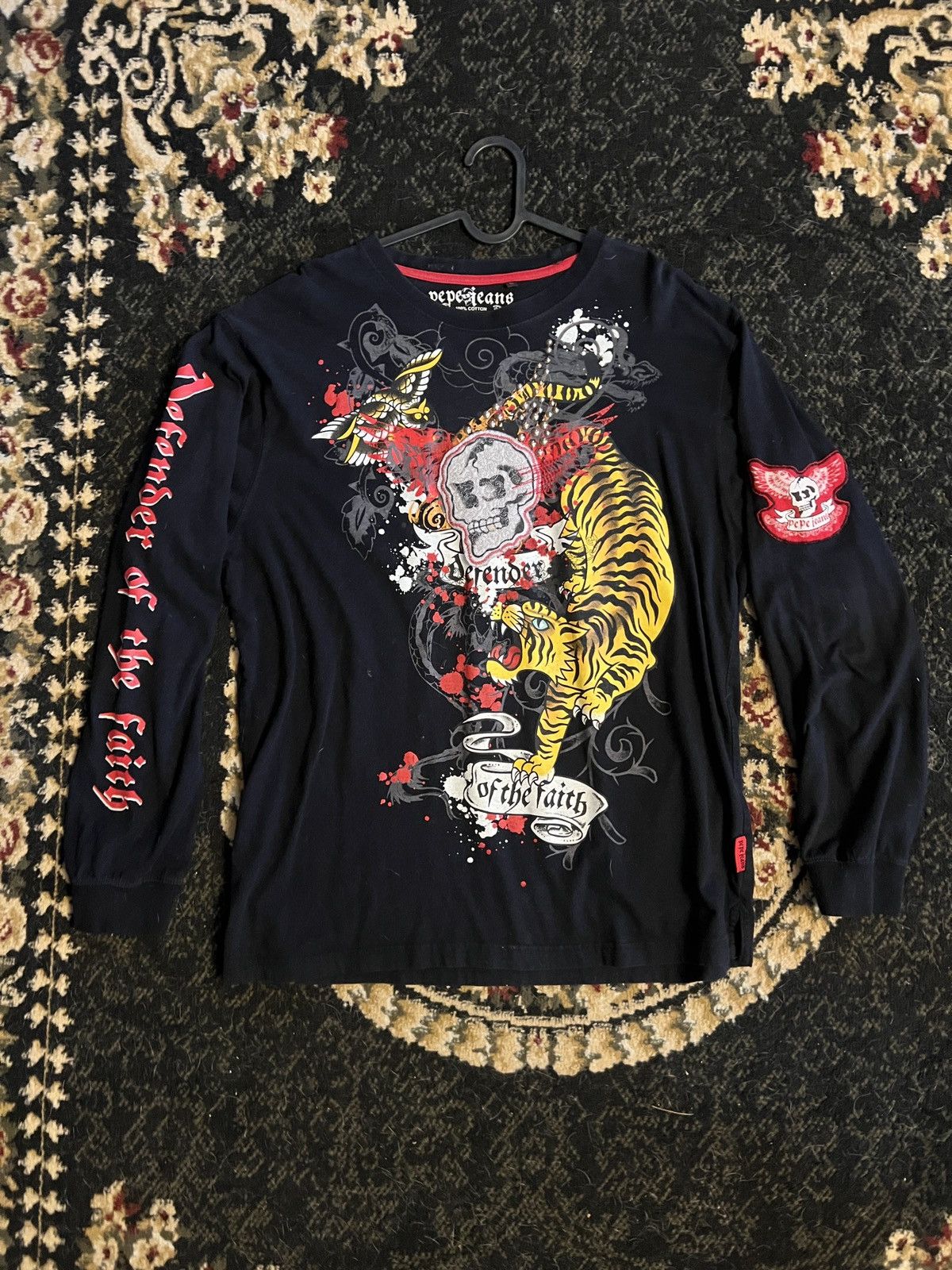 Pepe Jeans RARE Studded Pepe Jeans Long Sleeve Size US XL / EU 56 / 4 - 1 Thumbnail