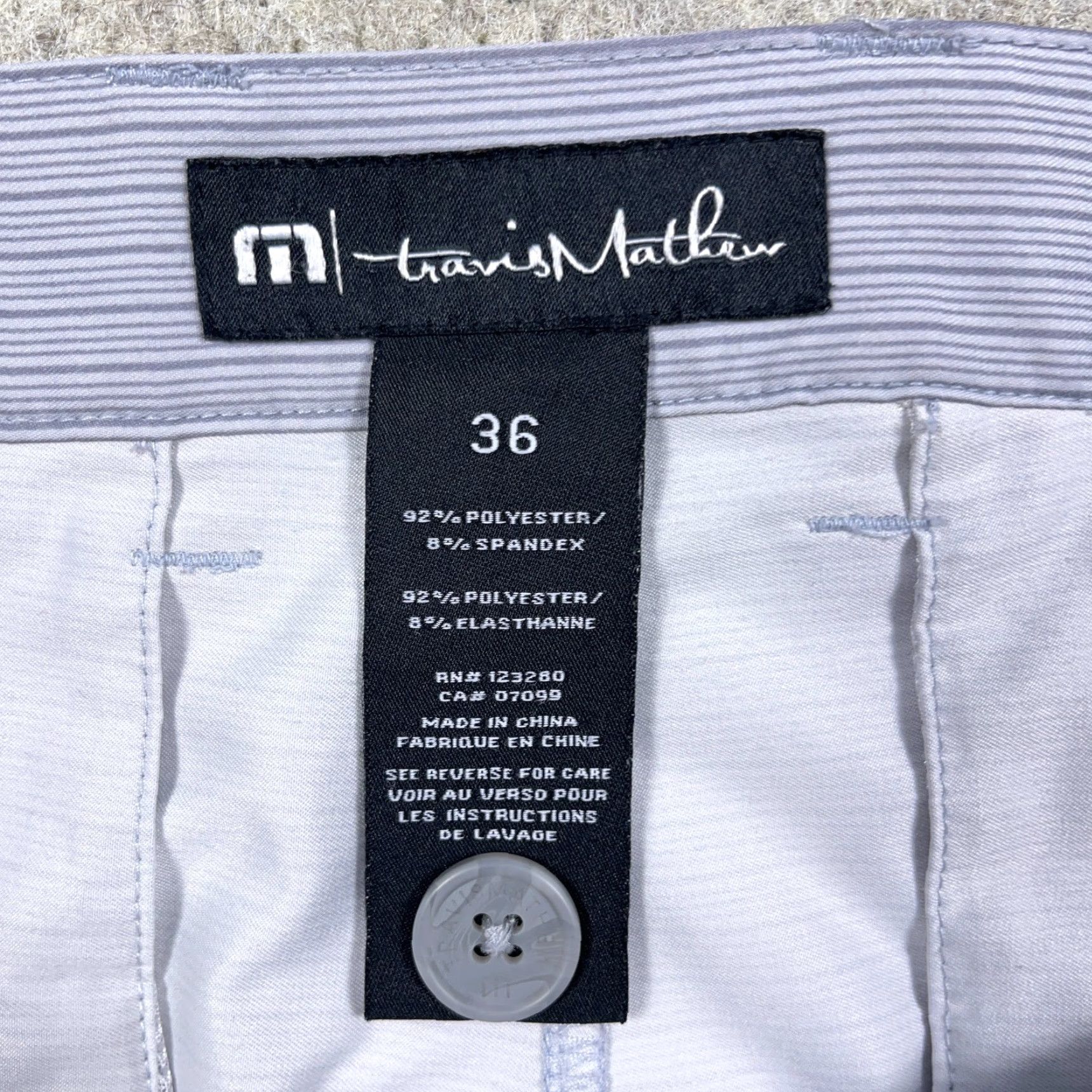 TravisMathew Travis Mathew Golf Shorts Men 36 Gray Striped Chino Performance Wicking Adult Stock Size US 36 / EU 52 - 3 Thumbnail