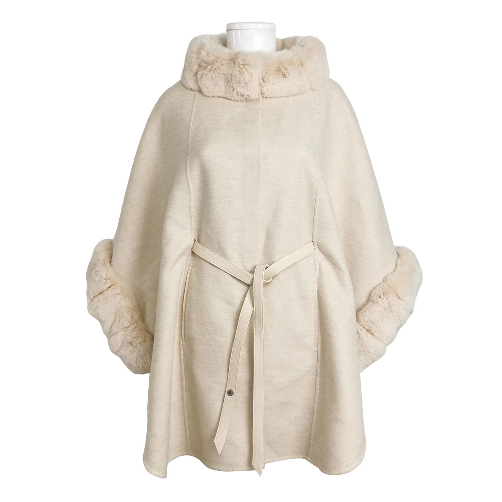 Loro Piana Loro Piana Cashmere Fur-Trimmed Cape Size S Size US S / EU 44-46 / 1 - 1 Thumbnail