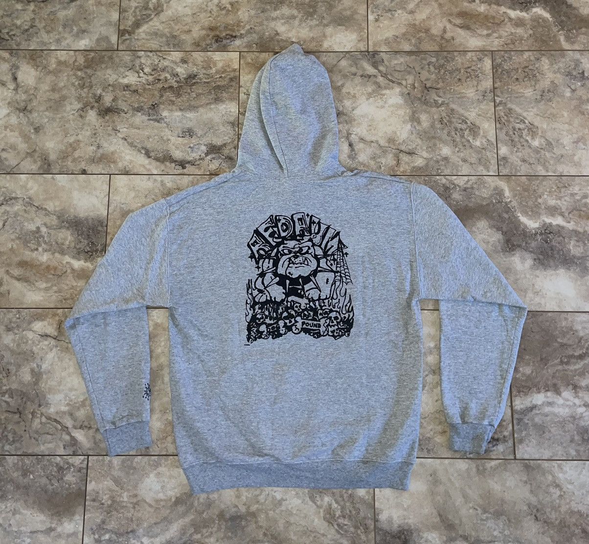 image of Rrdp Redrum Dogpound Grey Embroidery Hoodie Large L, Men's