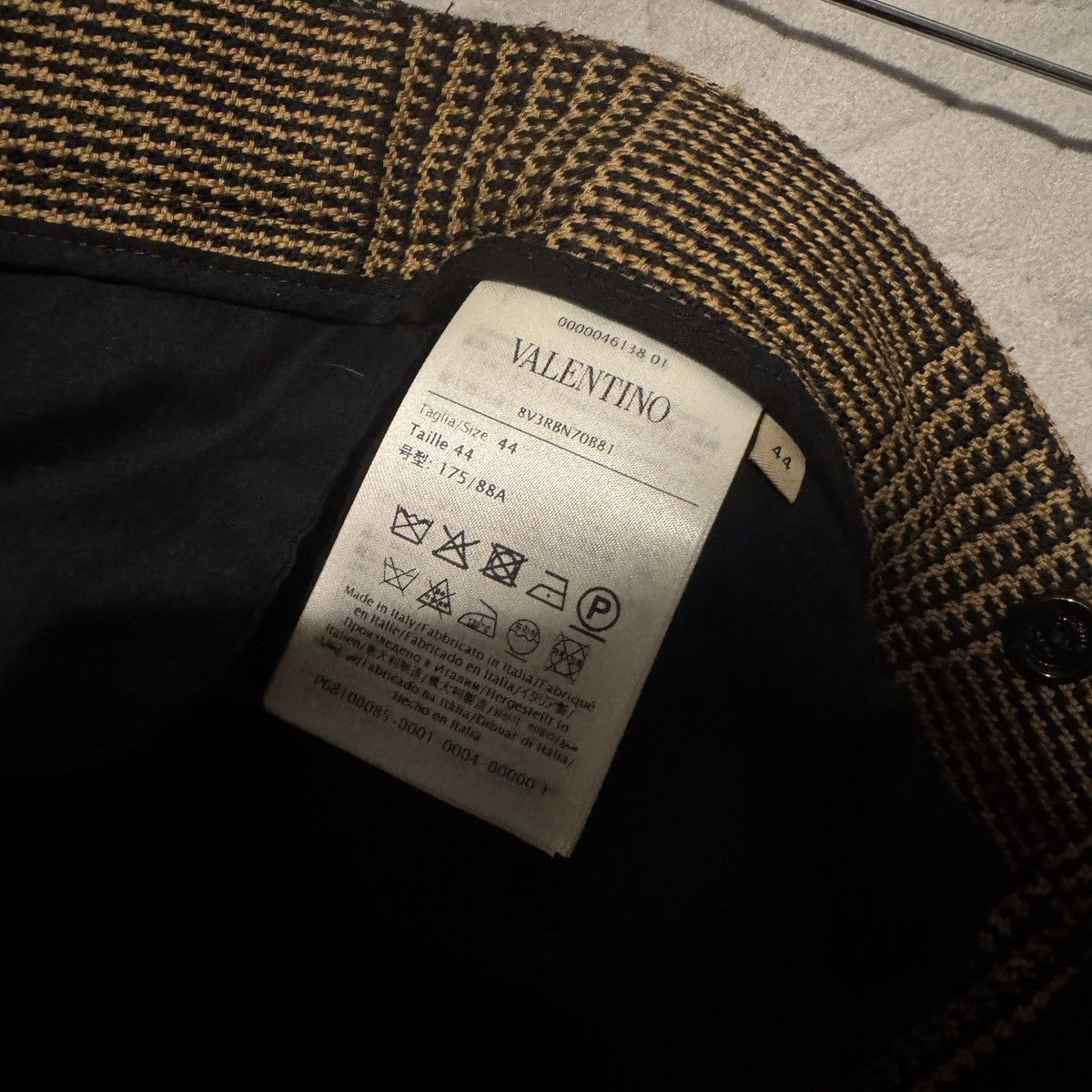 Valentino Wool Trousers with Glen Plaid Pattern and Turn-ups Size US 30 / EU 46 - 8 Thumbnail