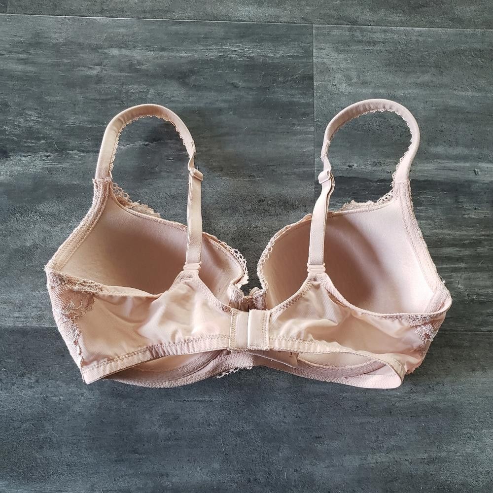 Designer Dust Pink Lace Detailed VS Demi Bustier Bra Size ONE SIZE - 2 Thumbnail