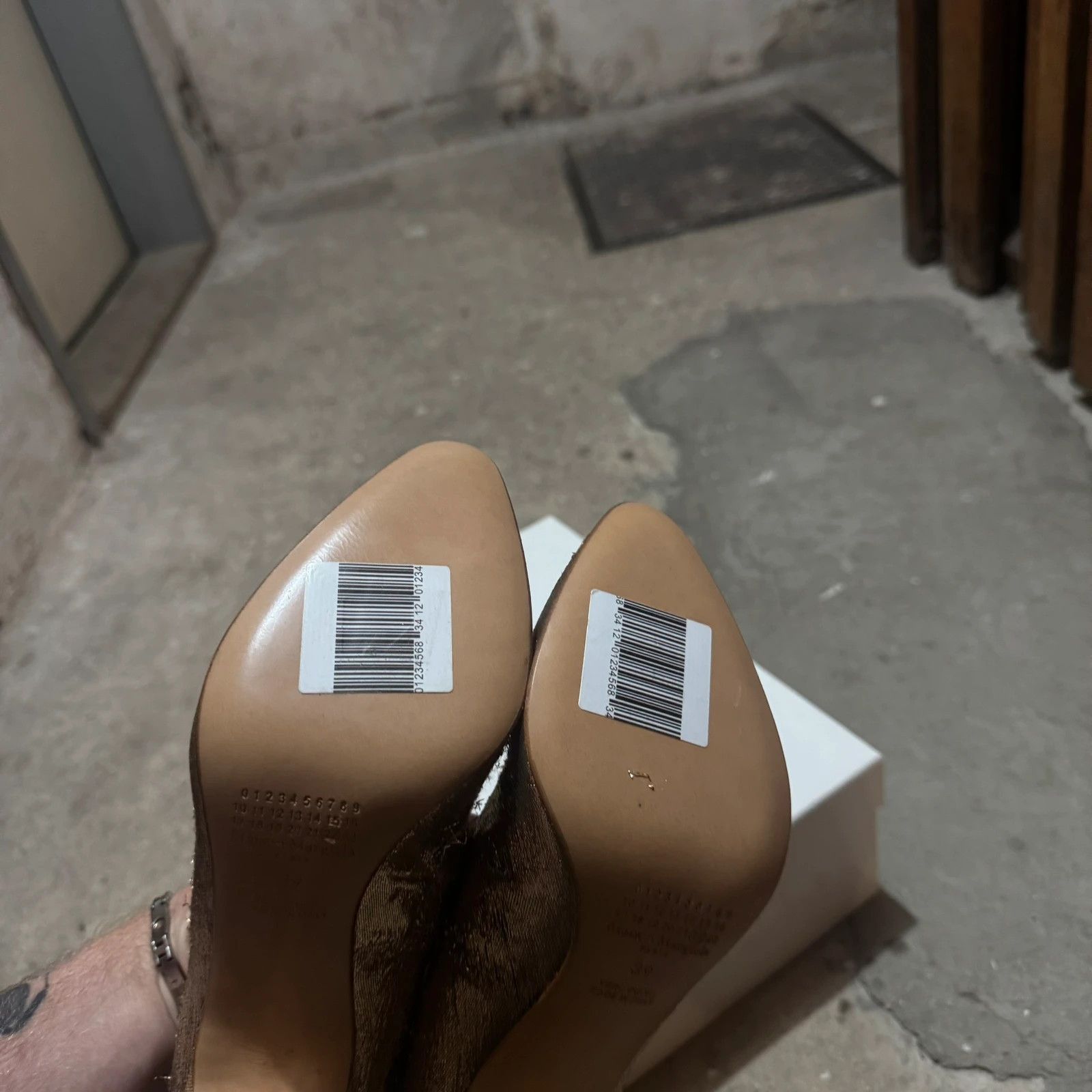 Maison Margiela Maison Margiela high heels Distressed metallic lamé gold Size US 9 / IT 39 - 6 Thumbnail