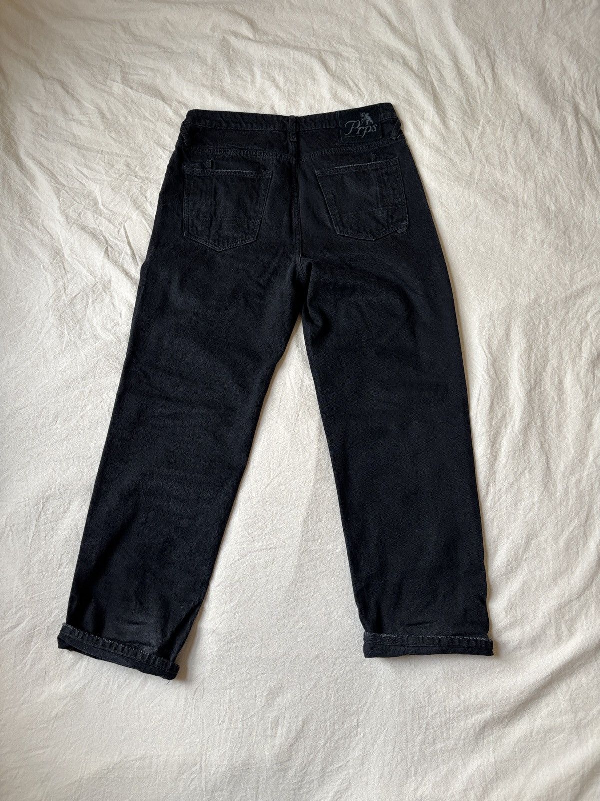 Prps PRPS Black Wide Leg Relaxed Denim Jeans Size US 31 - 2 Thumbnail