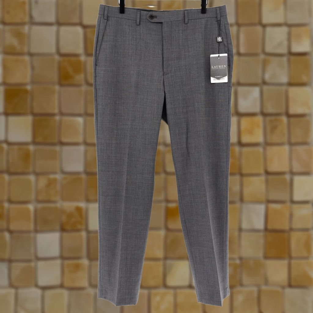 Ralph Lauren Lauren Ralph Lauren Ultra Flex Grey Wool Pant 36X32 NEW Men Trousers Pants Wool Gray Solid 36 32 Inseam 32” Inseam Size US 36 / EU 52 - 1 Thumbnail