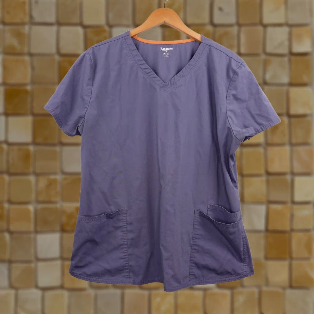 Vintage VINTAGE Scrubstar Women's Scrub Top 2XL Condor Grey Double Pockets V-Neck Mens? Woman? -- Sorry, I cannot include extra text. Size XXL / US 16-18 / IT 52-54 - 1 Thumbnail