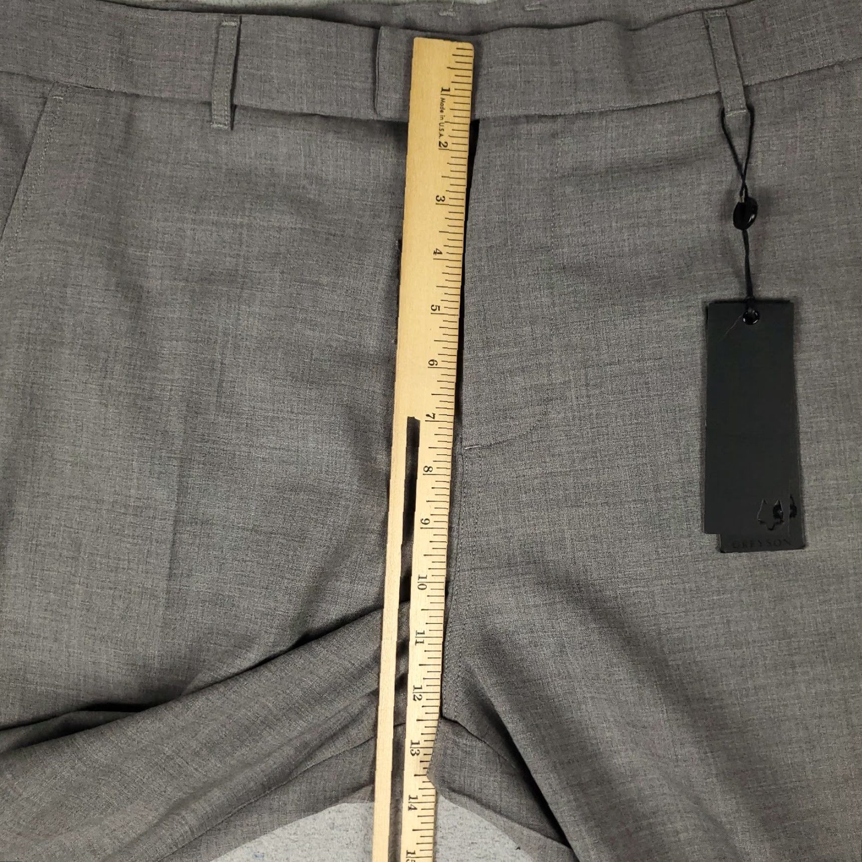 Vintage Greyson Pants 38x29 Gray Stretch Wool Dress Pants Flat Front Chino Trousers Men Regular Gray Size US 38 / EU 54 - 4 Thumbnail