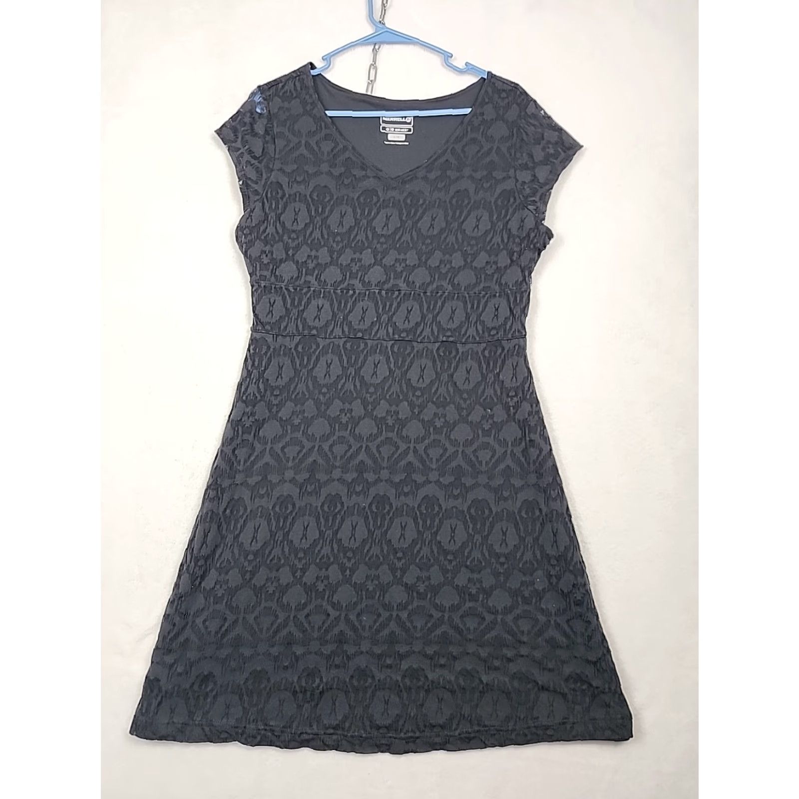 Merrell Merrell Midi Dress Womens L Sleeveless Lightweight Black Cheetah Print Opti-Wick Size L / US 10 / IT 46 - 3 Thumbnail