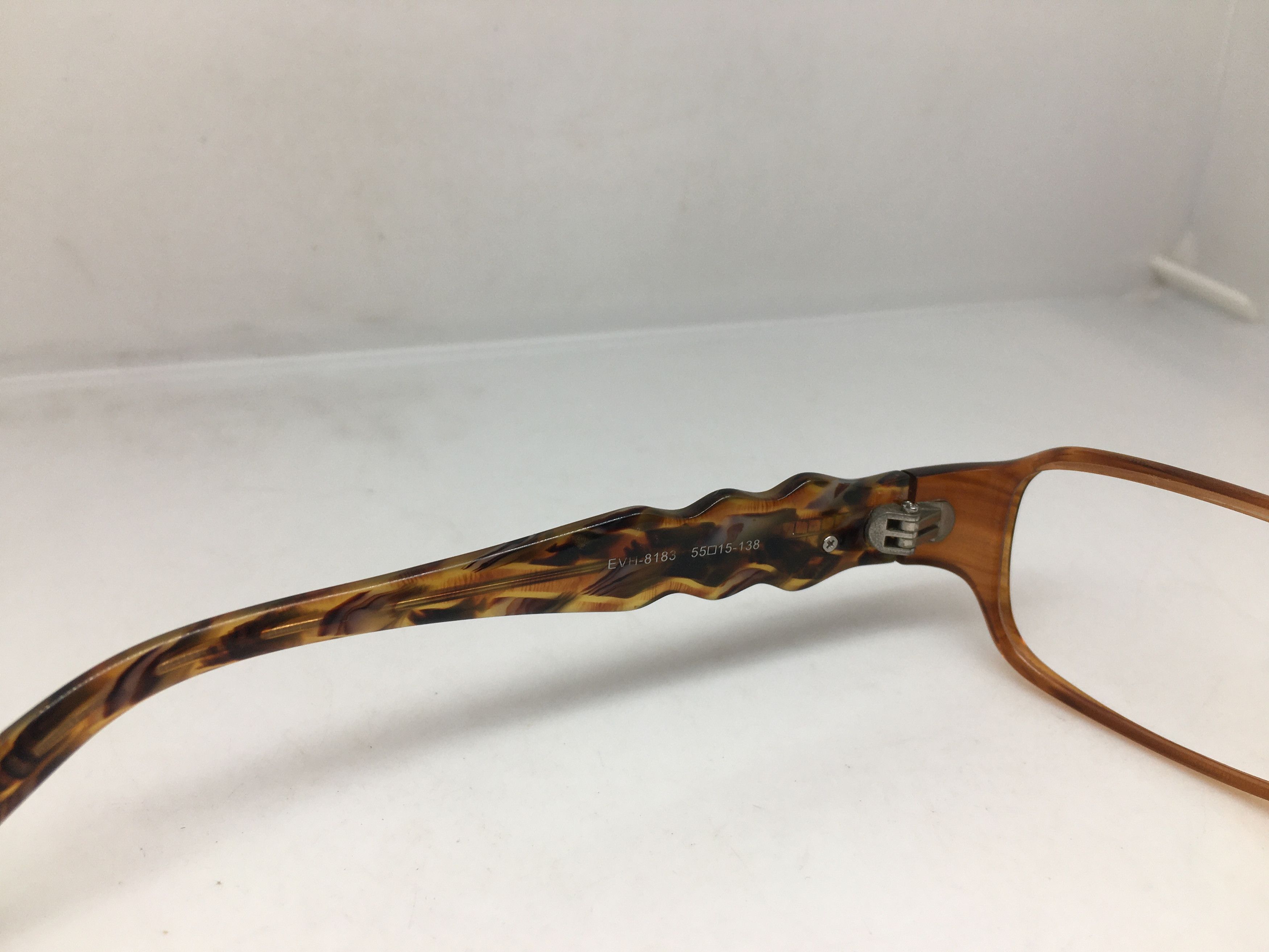 Evisu Vintage Evisu EV-8183 Brown Acetate RX Eyeglasses Frame Size ONE SIZE - 8 Thumbnail