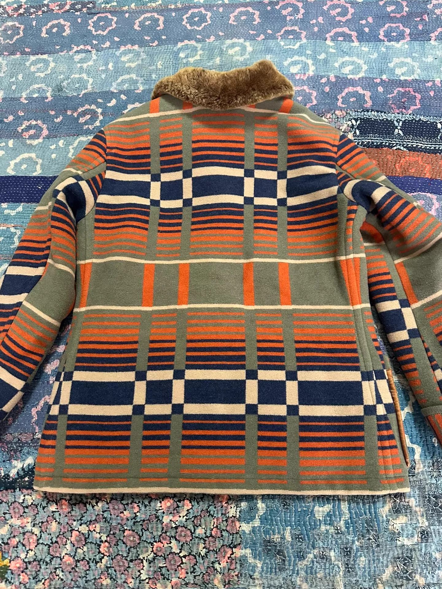 RRL Ralph Lauren RRL Women's Striped Fur Collar Jacket Size 1 Size S / US 4 / IT 40 - 2 Thumbnail