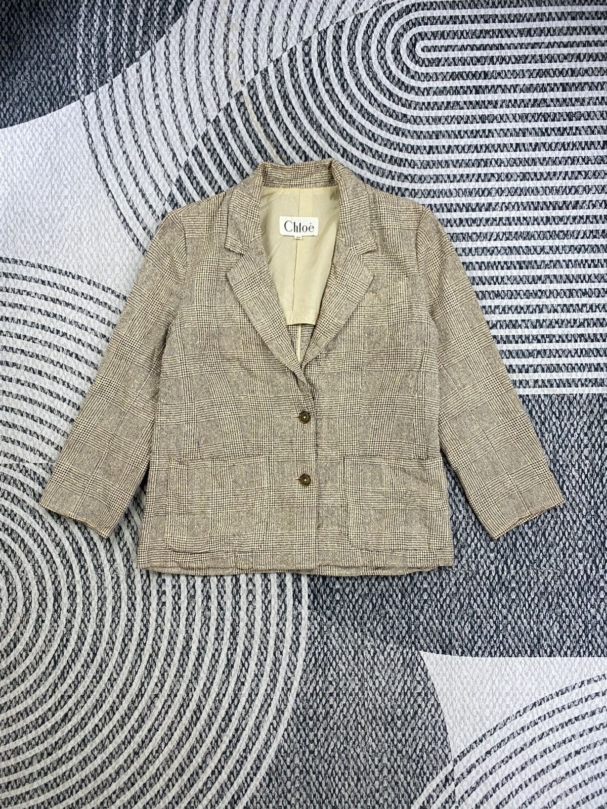 Chloe Vintage Chloe Double Button Plaid Blazer Size S / US 4 / IT 40 - 1 Thumbnail