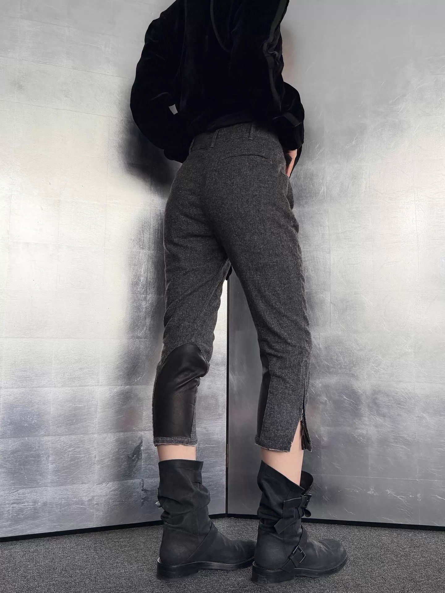 Diesel Black Gold Diesel Black Gold Vintage Wool-Leather 8 Pants 24 Size 24" / US 00 / IT 34 - 5 Thumbnail