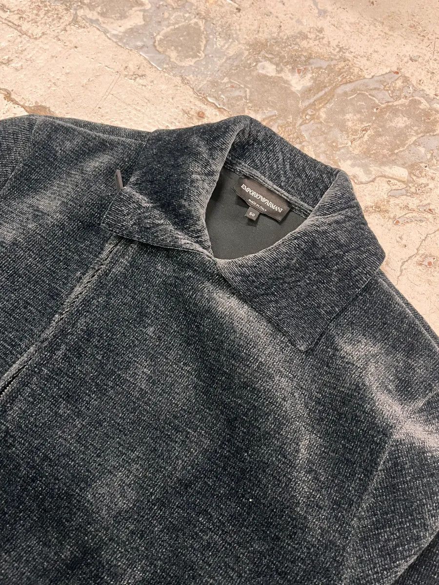 Emporio Armani 2010s Emporio Armani Navy Green Velvet Asymmetrical Jacket Size US M / EU 48-50 / 2 - 5 Thumbnail