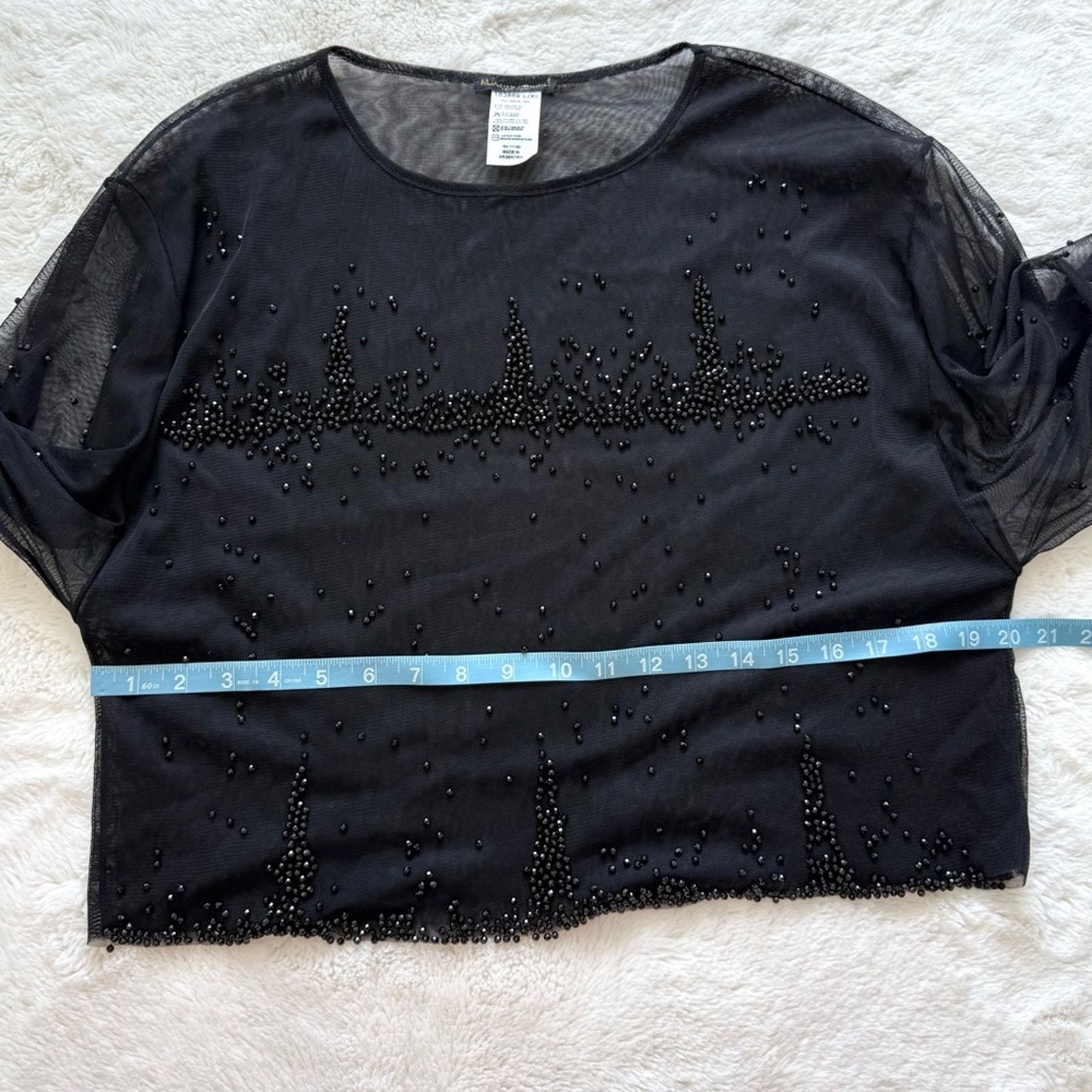 Other Women sheer evening blouse with crystals size L/Xl Size L / US 10 / IT 46 - 6 Thumbnail