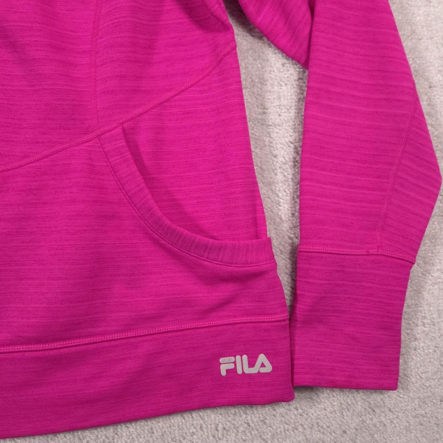 Fila Fila Sport Hoodie Womens XL Pink Fleece Full Zip Pockets Logo Lined Stretch Size XL / US 12-14 / IT 48-50 - 4 Thumbnail