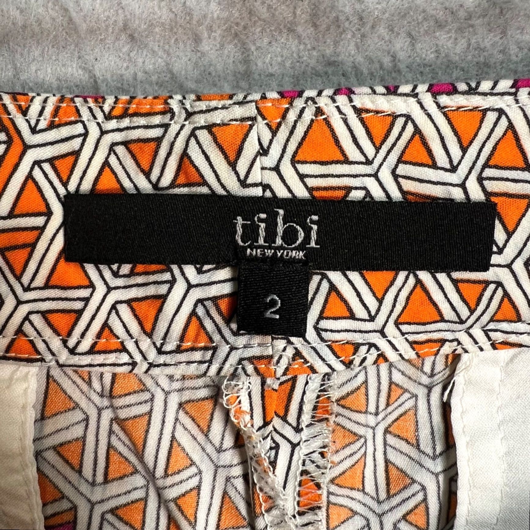 Tibi Tibi Shorts Adult Womens Size 2 Multicolor Geometric Print Cotton Blend Size 26" / US 2 / IT 38 - 3 Thumbnail