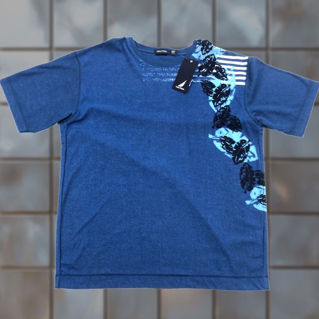 Nautica VINTAGE Nautica T-Shirt Mens 2XL Short Sleeve Tee Blue XXL Shirt Mens Blue Nautical Graphic Print 90s? Size US XXL / EU 58 / 5 - 1 Thumbnail