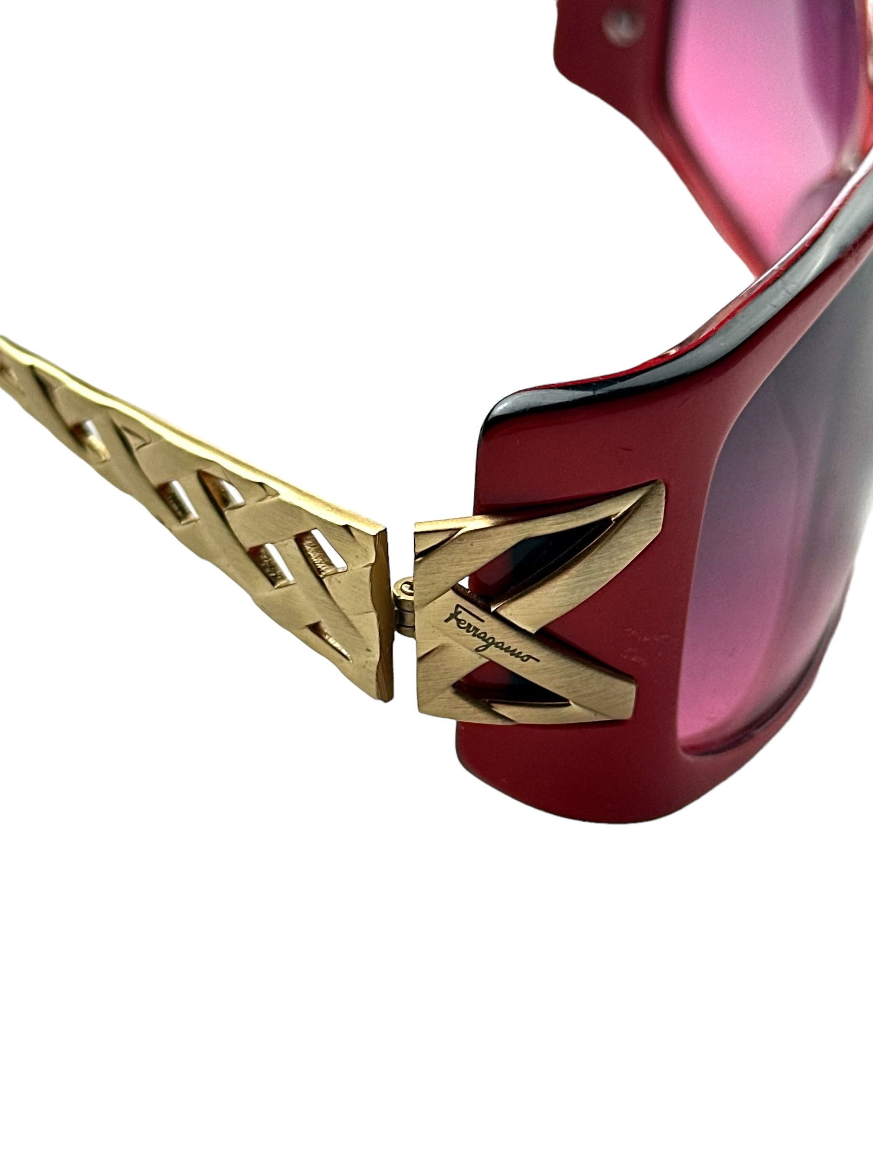 Salvatore Ferragamo Ferragamo red gold sunglasses Size ONE SIZE - 6 Thumbnail