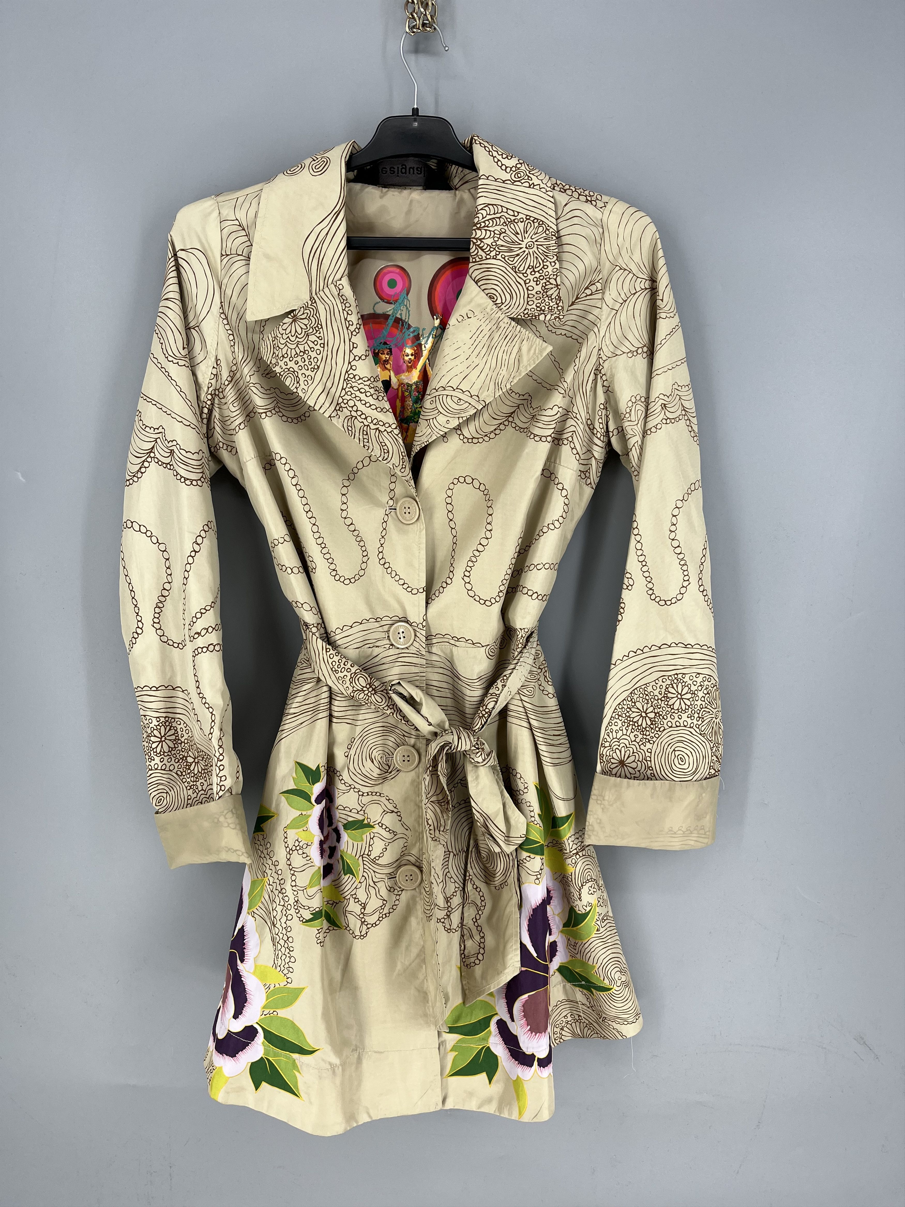 Desigual Ladies Desigual Multicolored Long Trench Coat Size XS Size XS / US 0-2 / IT 36-38 - 1 Thumbnail