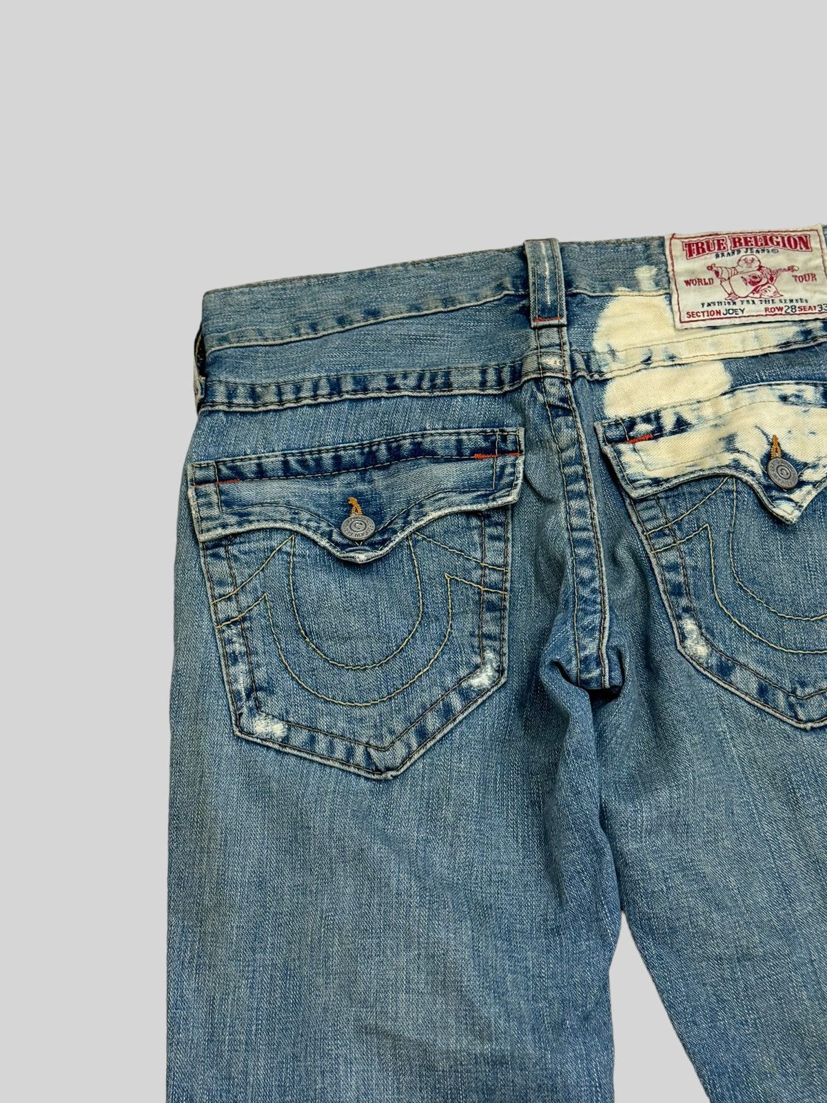 True Religion Vintage Flared TRUE RELIGION Distressed Acid Wash Denim Size US 31 - 13 Thumbnail