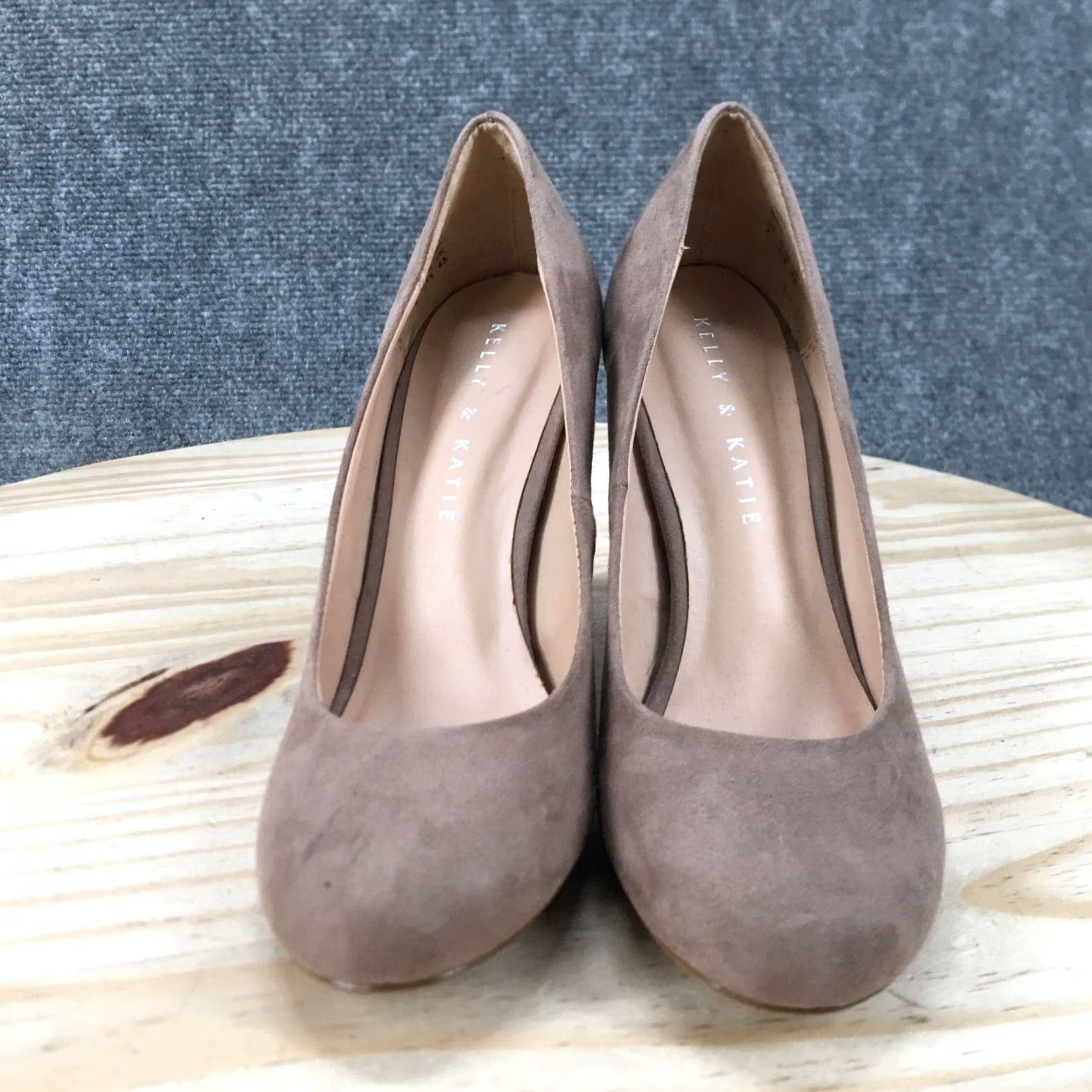 Vintage Kelly & Katie Pump Heels Womens 7 Beige Larrissa Slip On Stiletto Casual Suede Size US 7 / IT 37 - 6 Thumbnail