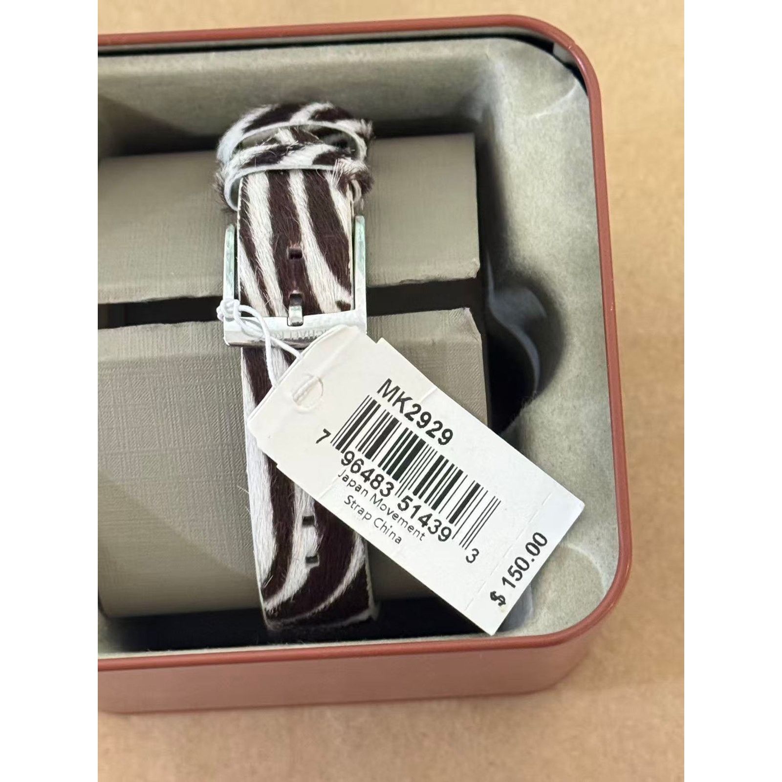 Michael Kors Michael Kors Pyper Black Dial Zebra Leather Watch MK2929 Size ONE SIZE - 3 Thumbnail