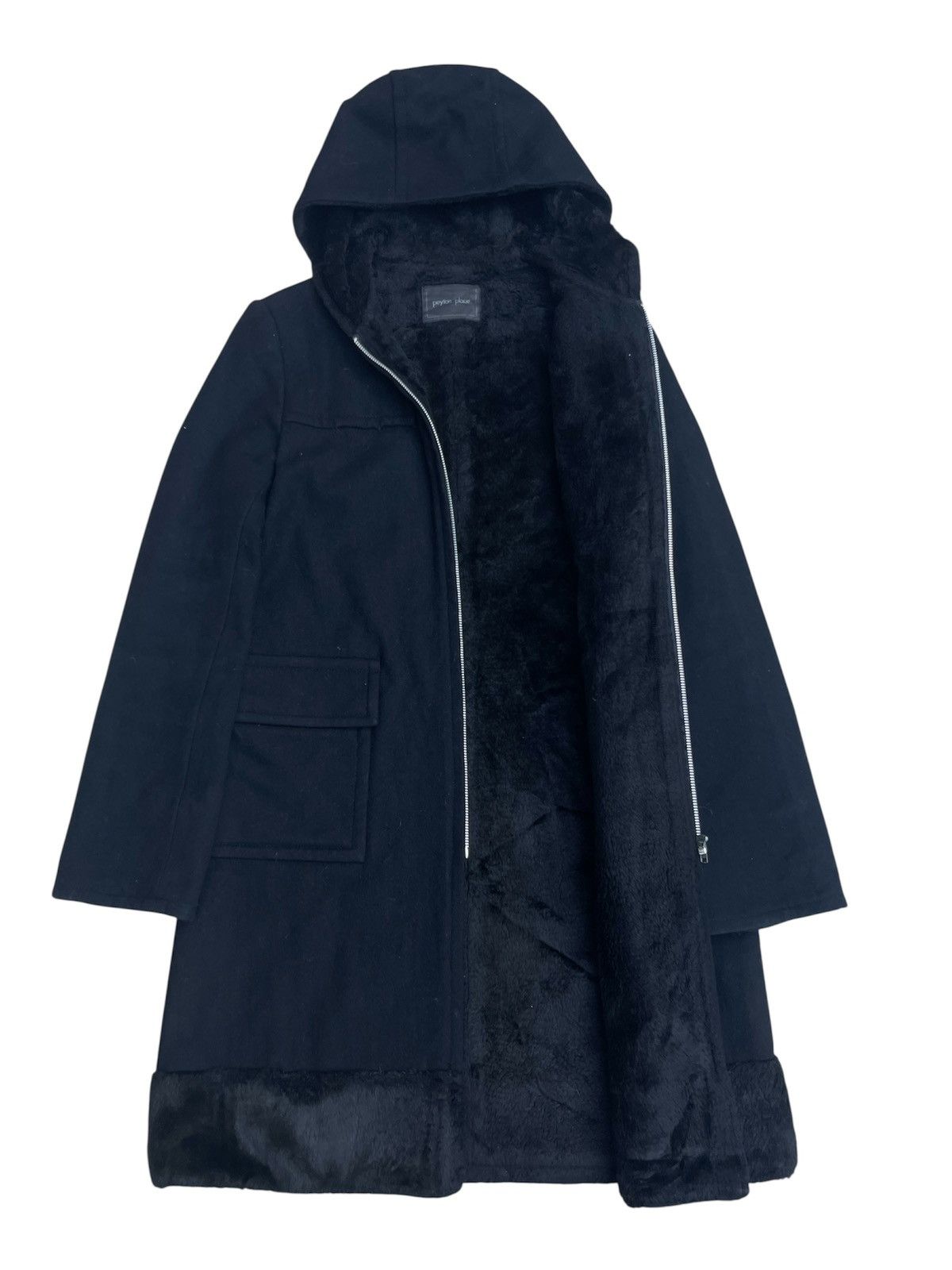 PPFM Peyton Place Black Fur-Lined Hooded Coat – Winter Elegance Size US S / EU 44-46 / 1 - 2 Thumbnail