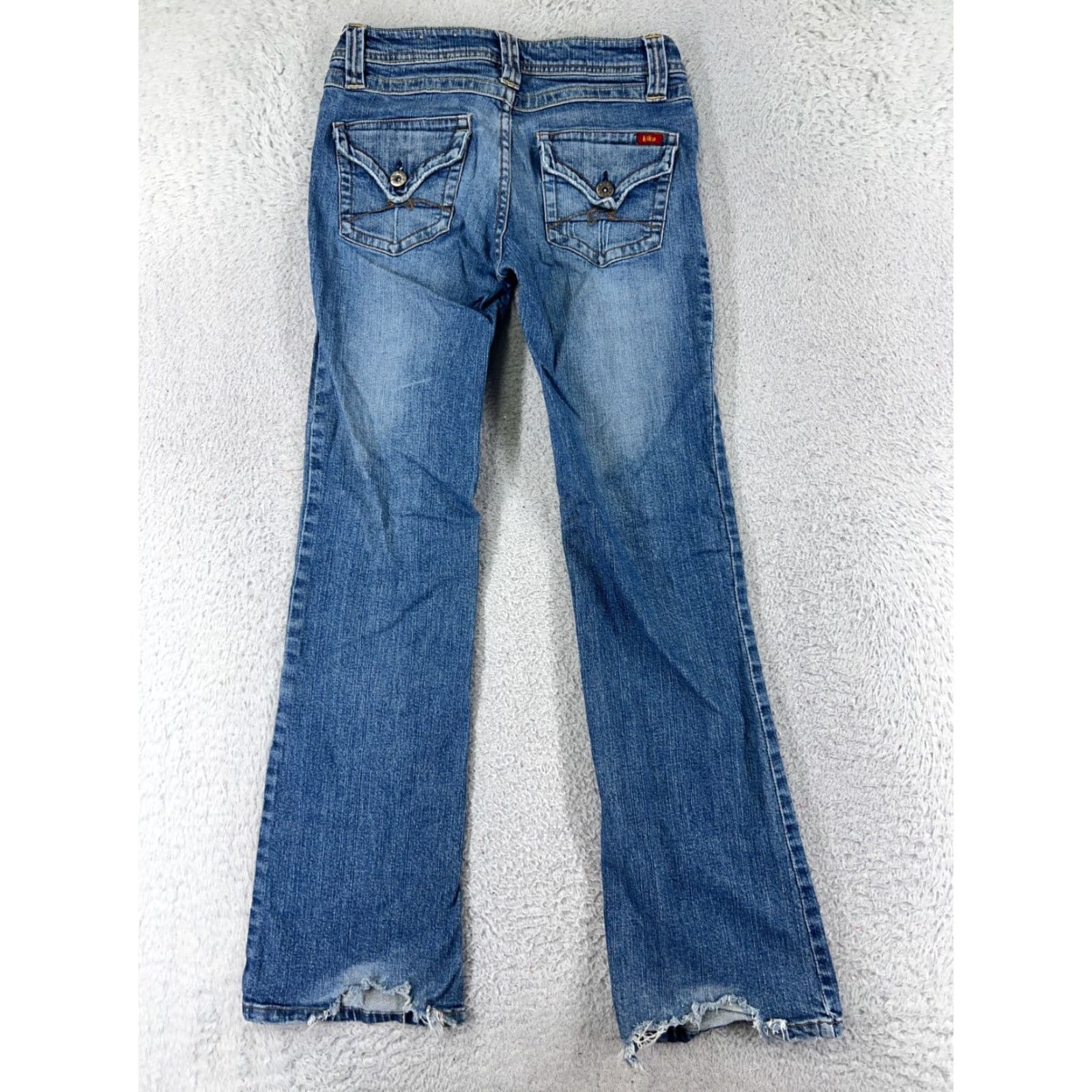 Denime Kika Jeans Womens 3 Blue Denim Flared Low Rise 5-Pocket Stretch Cotton Size 26" / US 2 / IT 38 - 2 Thumbnail