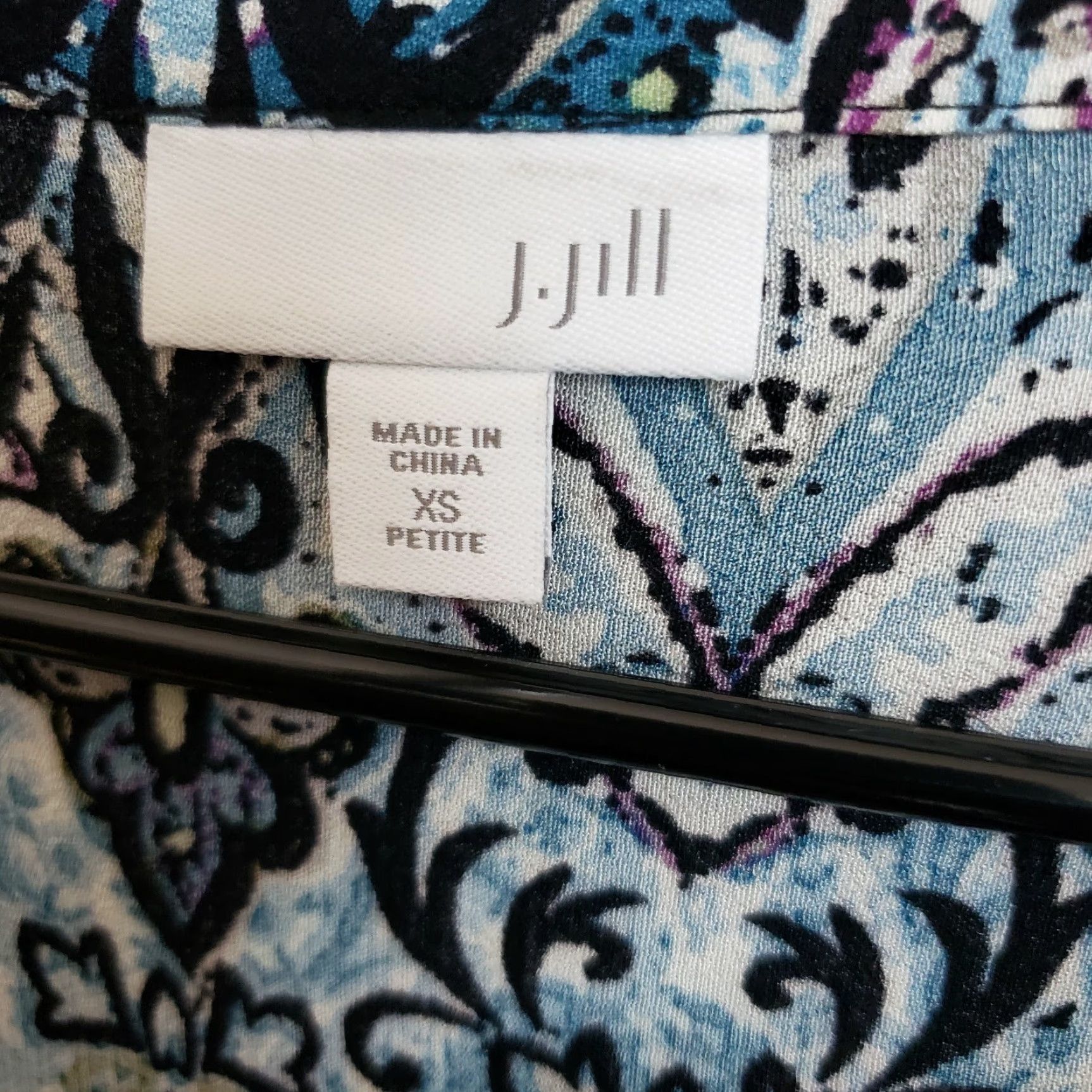 J. Jill J Jill Womens Blouse XS PXS Printed Top Blue Green Long Sleeve Rayon Shirt Womens XS PXS Blue Green 90s? Size XS / US 0-2 / IT 36-38 - 5 Thumbnail