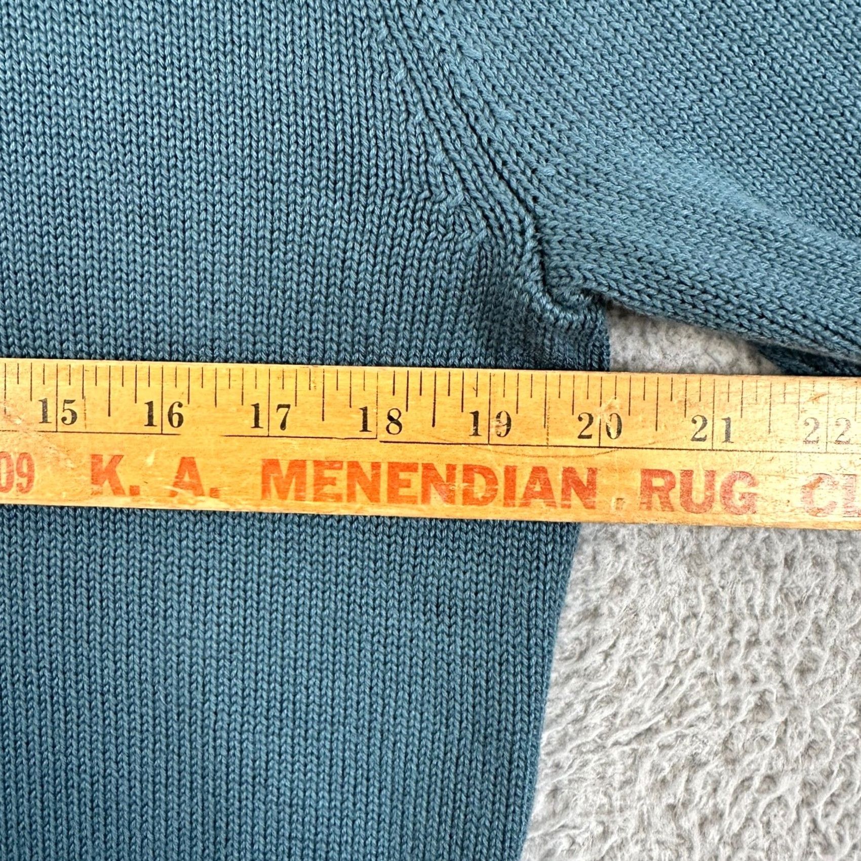 Vintage L.L. Bean Sweater Pullover Men Small Teal Long Sleeve 1/4 Zip Outdoor Casual Knit Mock Neck Regular Size S Mens Warm Breathable Solid 100% Cotton Size US S / EU 44-46 / 1 - 6 Thumbnail