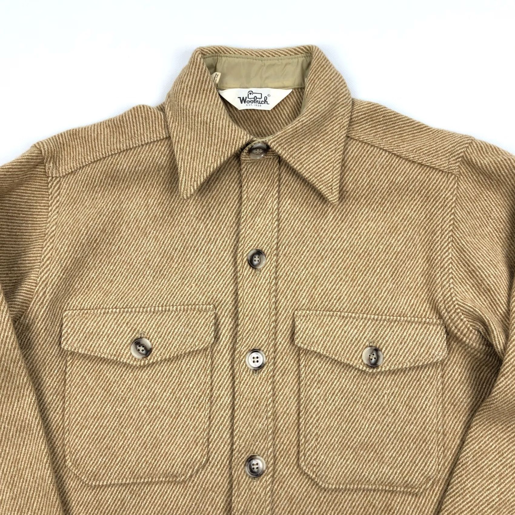 Vintage VINTAGE Woolrich Men's M Medium Brown Tan Wool Blend Heavy Button Down Shirt Size US M / EU 48-50 / 2 - 2 Thumbnail