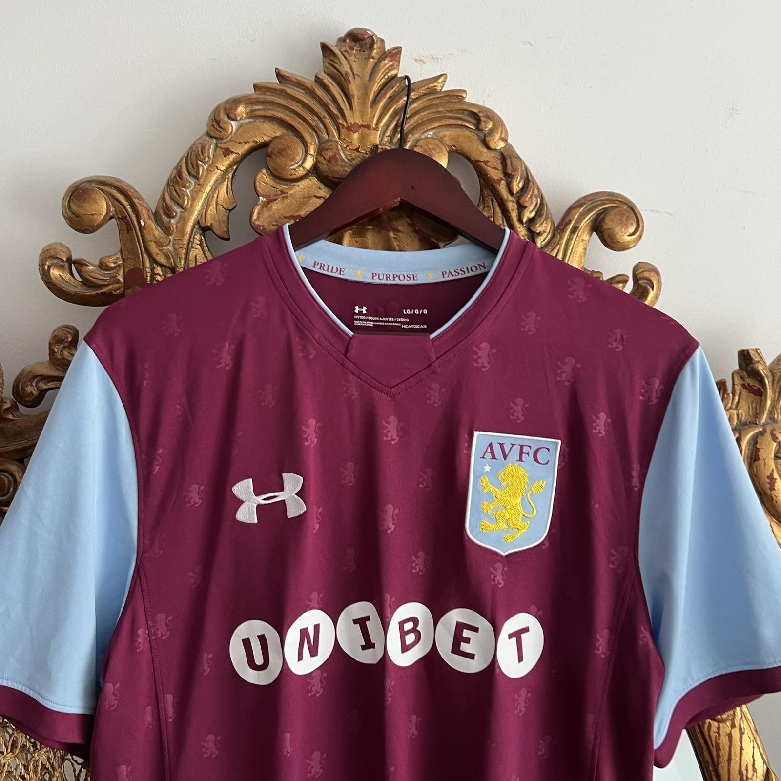 Under Armour Aston Villa Home Jersey Under Armour Shirt 2017/2018 Sz L Size US L / EU 52-54 / 3 - 4 Thumbnail