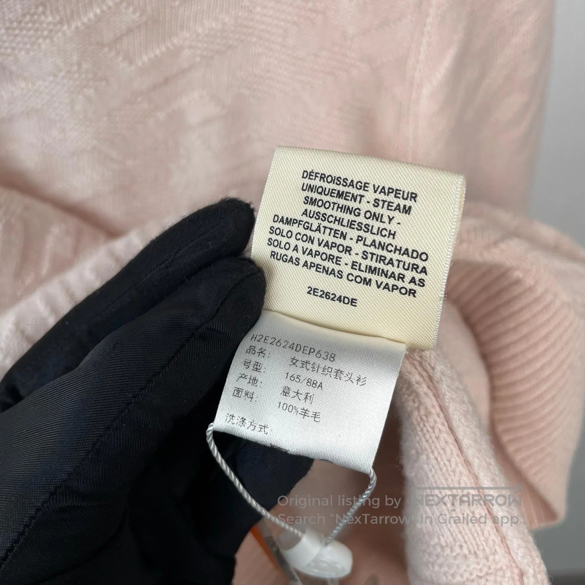 Hermes Hermes Pink H Relief Full Print Wool Knit Sweater| Size XS / US 0-2 / IT 36-38 - 6 Thumbnail