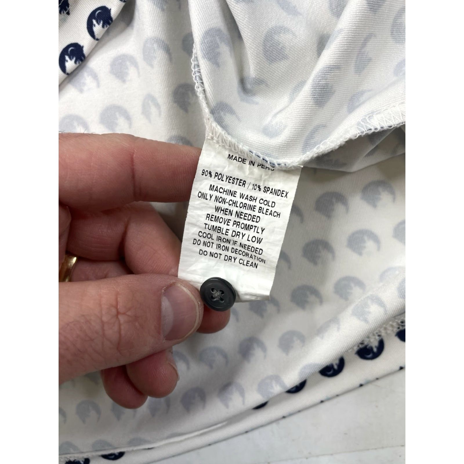 Vintage Greyson Saginaw Polo Shirt Mens Medium White AOP Wolf Print Golf Polo Shirt Size US M / EU 48-50 / 2 - 7 Thumbnail