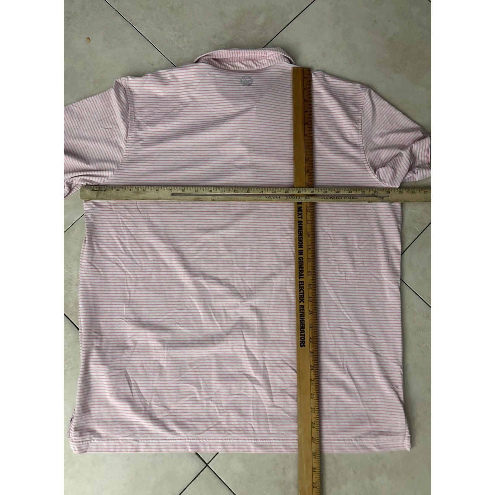 Vineyard Vines Vineyard Vines Polo Shirt Mens XL Pink White Stripe Performance Golf Stretch Size US XL / EU 56 / 4 - 6 Thumbnail