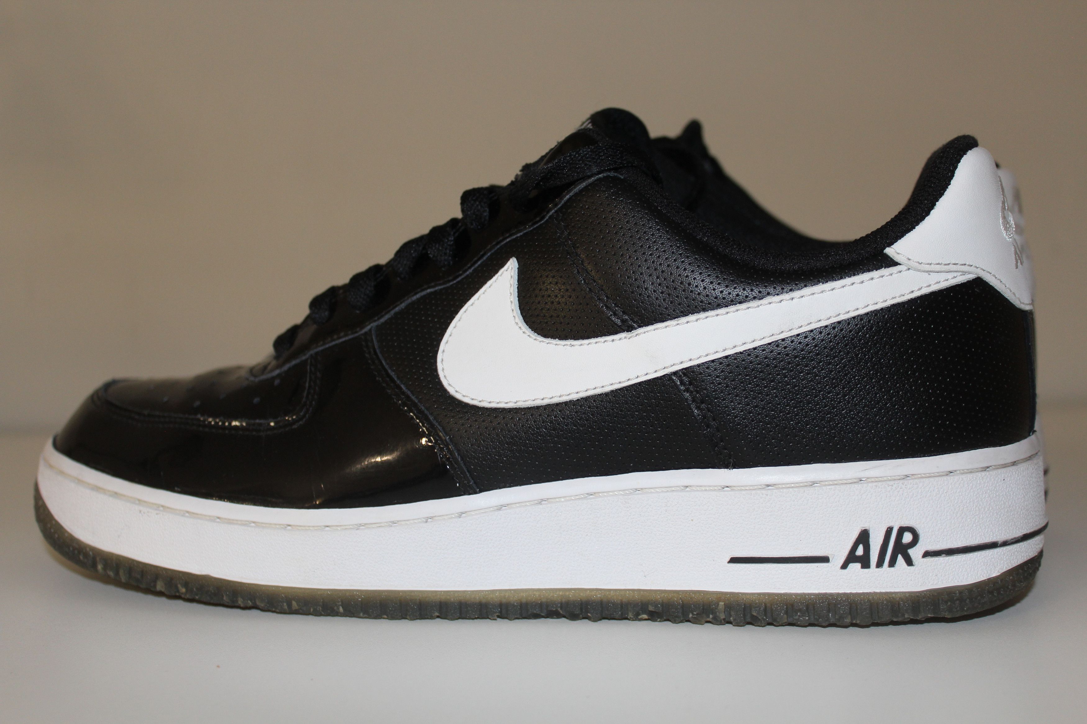 Nike Nike Air Force 1 Size 11 Black Patent Leather Tuxedo Smoke Size US 11 / EU 44 - 3 Thumbnail