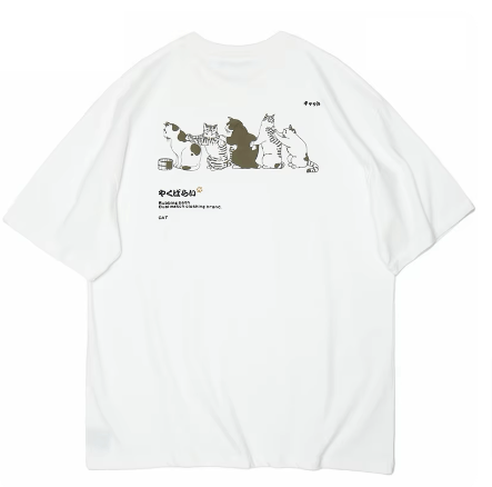 Japanese Brand × Vintage "Cat Line-White-L" T-shirt Size US L / EU 52-54 / 3 - 1 Thumbnail