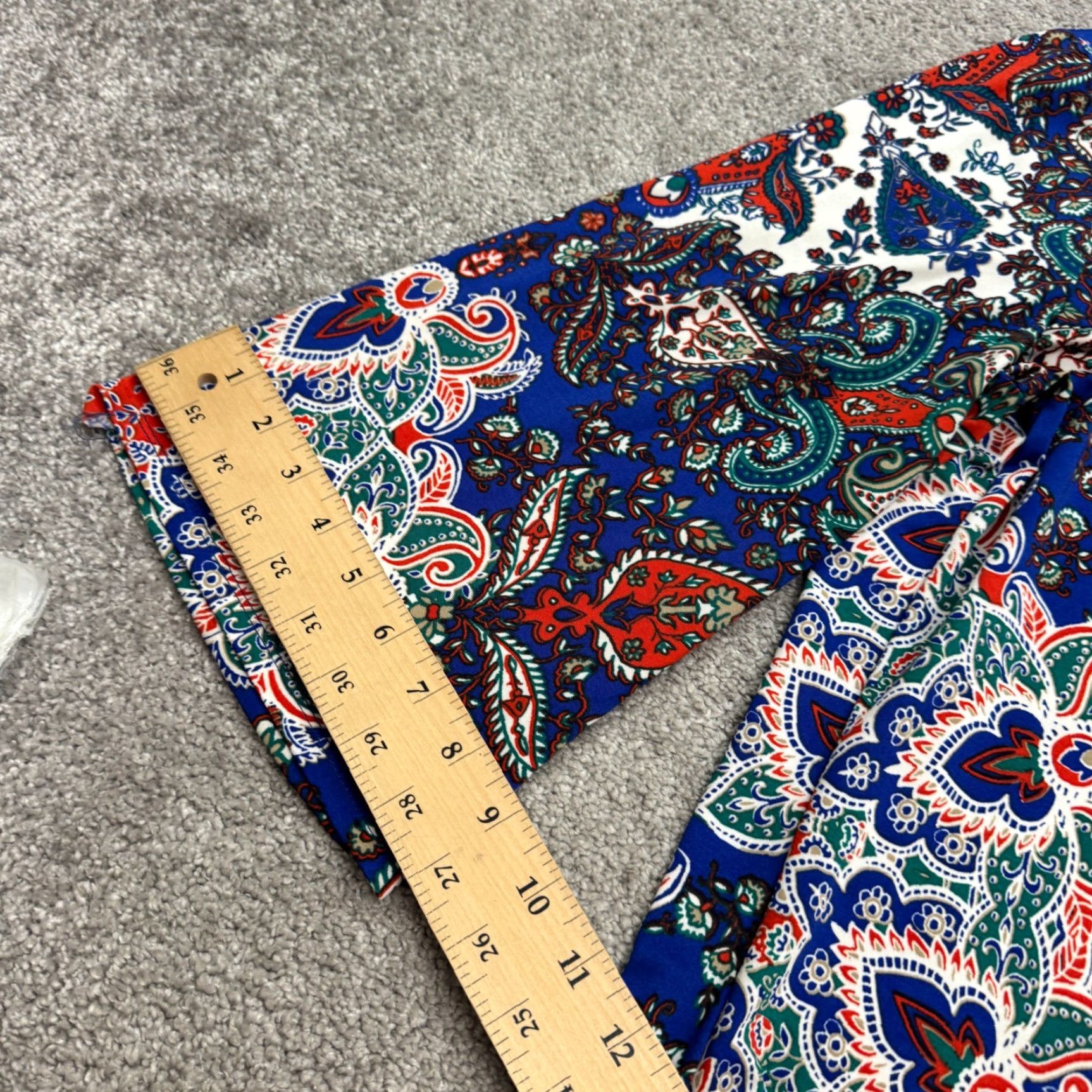 Bell Paisley Peasant Blouse Top Womens XL Blue Multi Bell Sleeve Bohemian Casual Size XL / US 12-14 / IT 48-50 - 7 Thumbnail