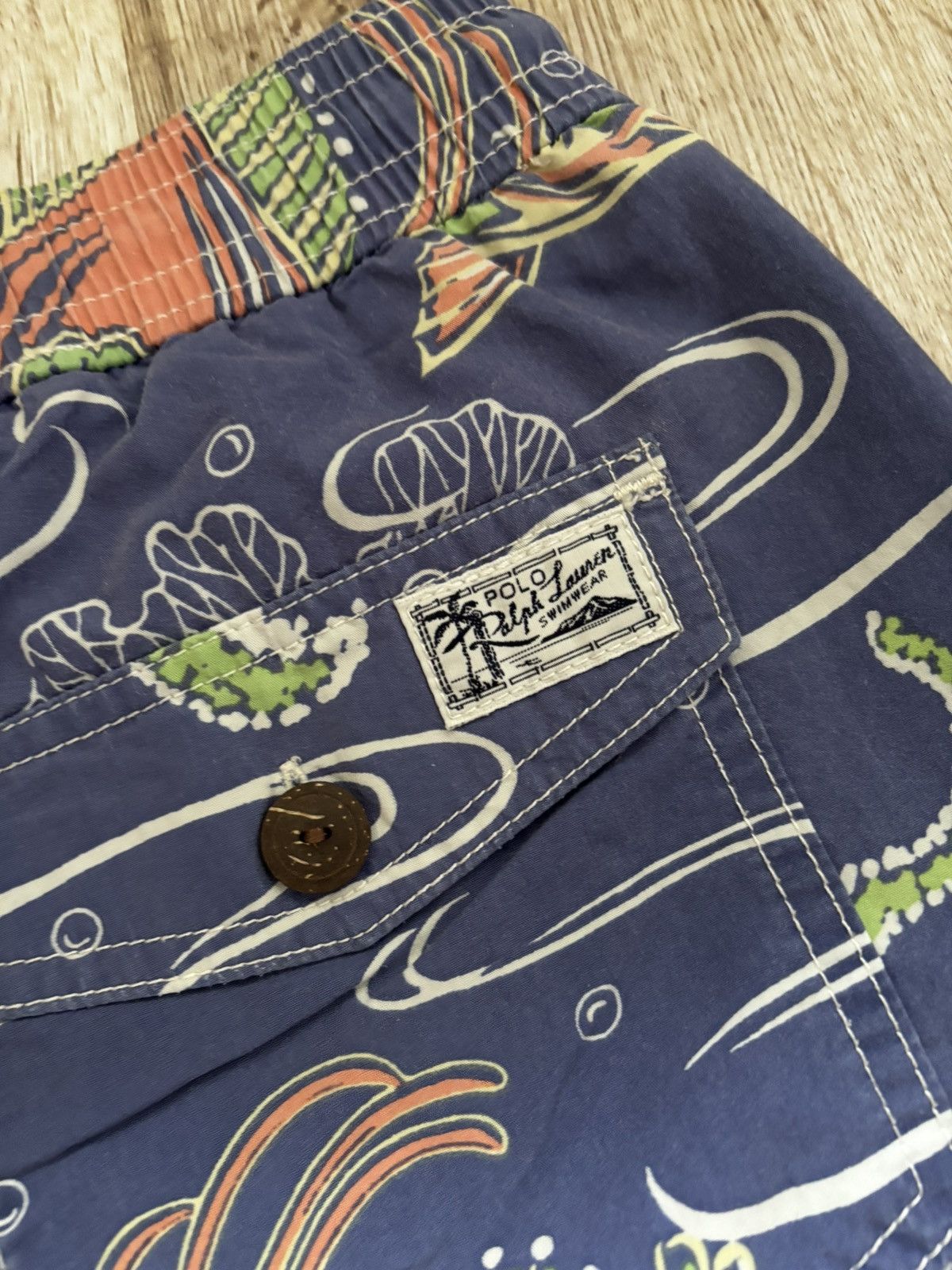 Polo Ralph Lauren Polo Ralph Lauren Blue Fish Print Cargo Swimming Trunks Size US 34 / EU 50 - 16 Thumbnail
